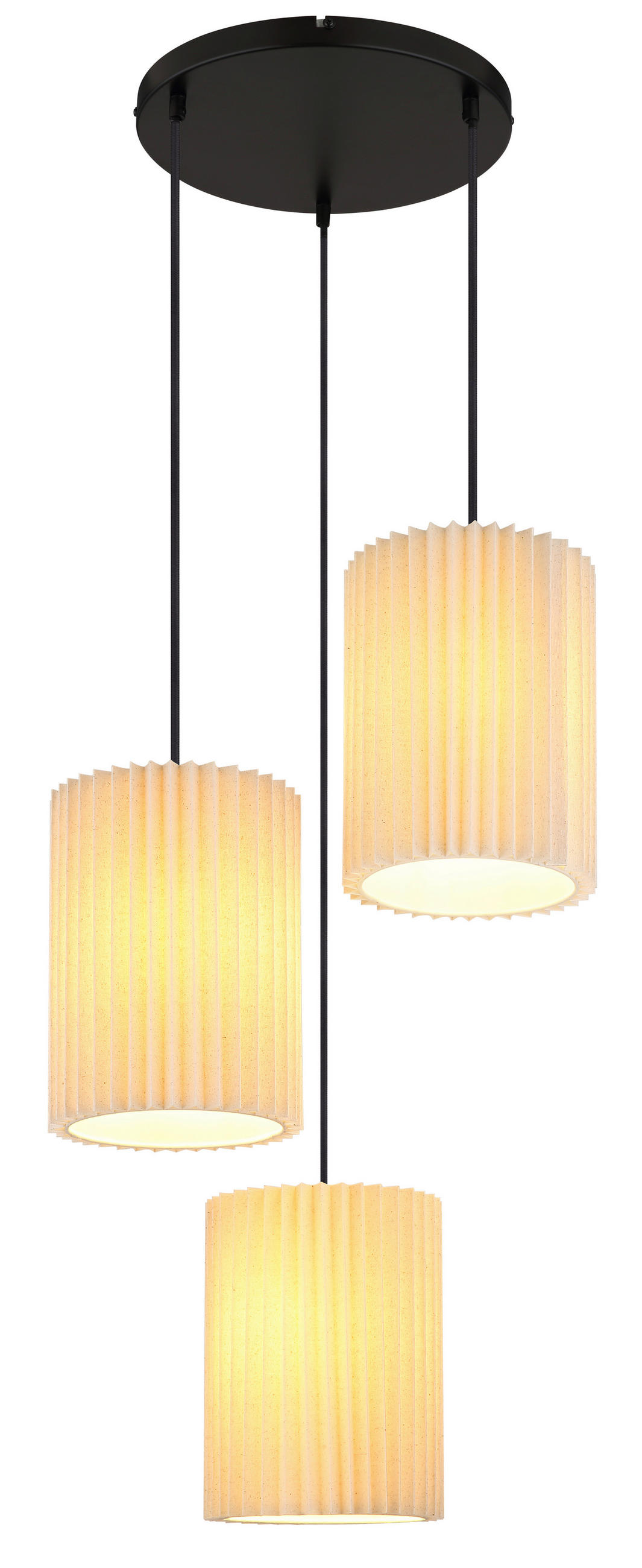 ZÁVĚSNÉ SVÍTIDLO, 46/120 cm  - černá/přírodní barvy, Basics, kov/textil (46/120cm) - Globo