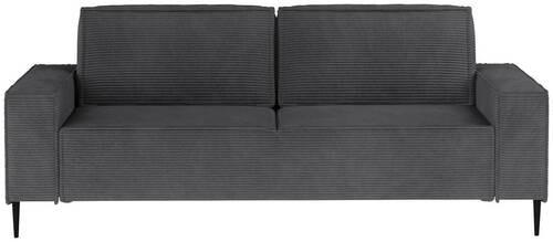 BÄDDSOFFA i vävt tyg mörkgrå  - mörkgrå/svart, Design, metall/textil (240/89/103cm) - MID.YOU
