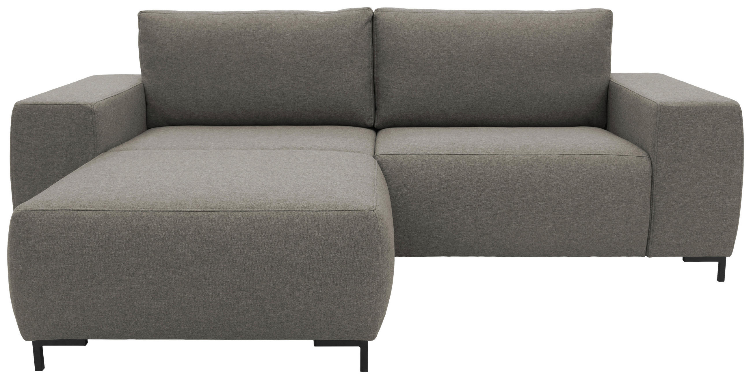 ECKSOFA Looks VI Grau Webstoff  - Schwarz/Grau, Design, Textil/Metall (242/160cm) - LOOKS by W.Joop