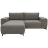 ECKSOFA in Webstoff Grau  242/160 cm  - Schwarz/Grau, Design, Textil/Metall (242/160cm) - LOOKS by W.Joop