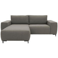 ECKSOFA in Webstoff Grau  242/160 cm  - Schwarz/Grau, Design, Textil/Metall (242/160cm) - LOOKS by W.Joop