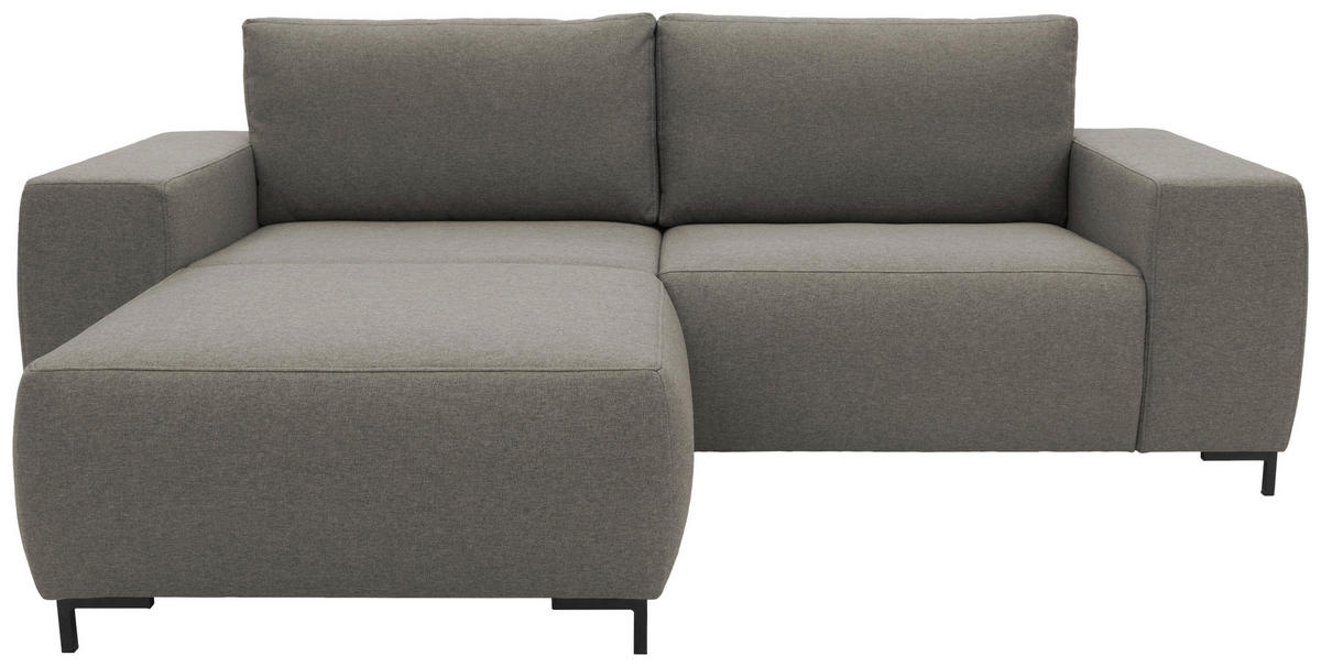 ECKSOFA in Webstoff Grau  242/160 cm  - Schwarz/Grau, Design, Textil/Metall (242/160cm) - LOOKS by W.Joop