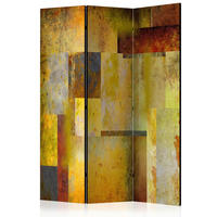 PARAVENT mit 3  Flügel - Multicolor/Dunkelgelb, Basics, Holz/Textil (135/172/3cm) - artgeist