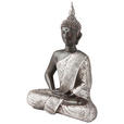 BUDDHA 21,5/28/11 cm  - Silberfarben/Braun, Basics, Kunststoff (21,5/28/11cm) - Ambia Home