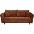 SCHLAFSOFA in Chenille Terracotta  - Terracotta/Schwarz, KONVENTIONELL, Holz/Textil (238/99/108cm) - Carryhome