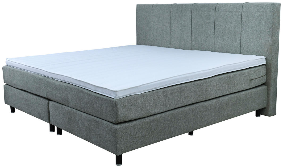 BOXSPRINGBETT 240/200 cm  in Taupe  - Taupe/Schwarz, Lifestyle, Holz/Textil (240/200cm) - home24