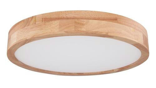 STROPNÍ LED SVÍTIDLO, 40/10,5 cm  - bílá/hnědá, Natur, kov/dřevo (40/10,5cm)