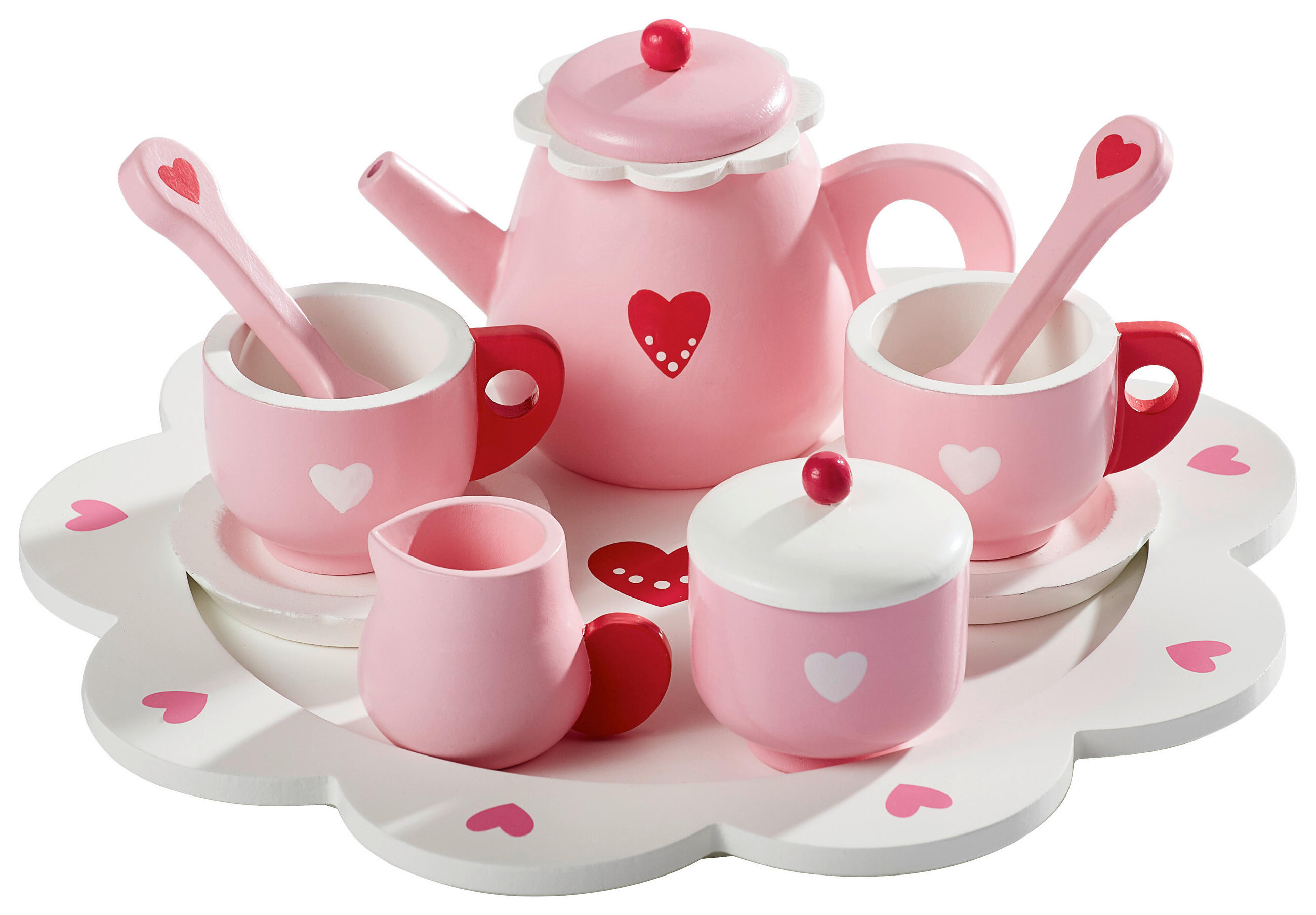 Kinder Teeservice  - Rosa/Weiß, Basics, Holzwerkstoff (24/9,5cm) - My Baby Lou