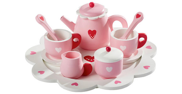SPIELGESCHIRRSET  - Rosa/Weiß, Basics, Holzwerkstoff (24/9,5cm) - My Baby Lou