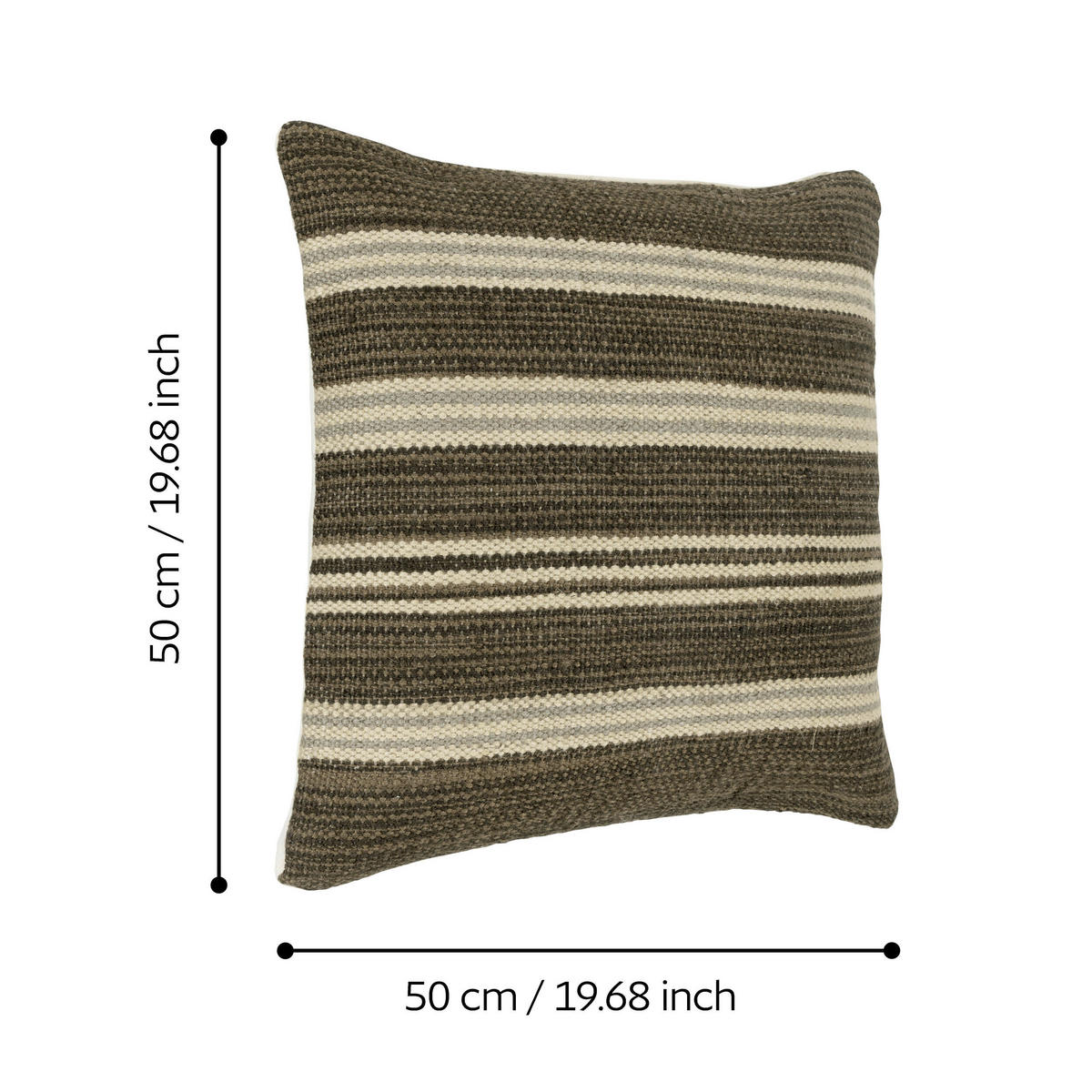 ZIERKISSEN  50/50 cm   - Creme/Braun, Basics, Textil (50/50cm) - Eglo