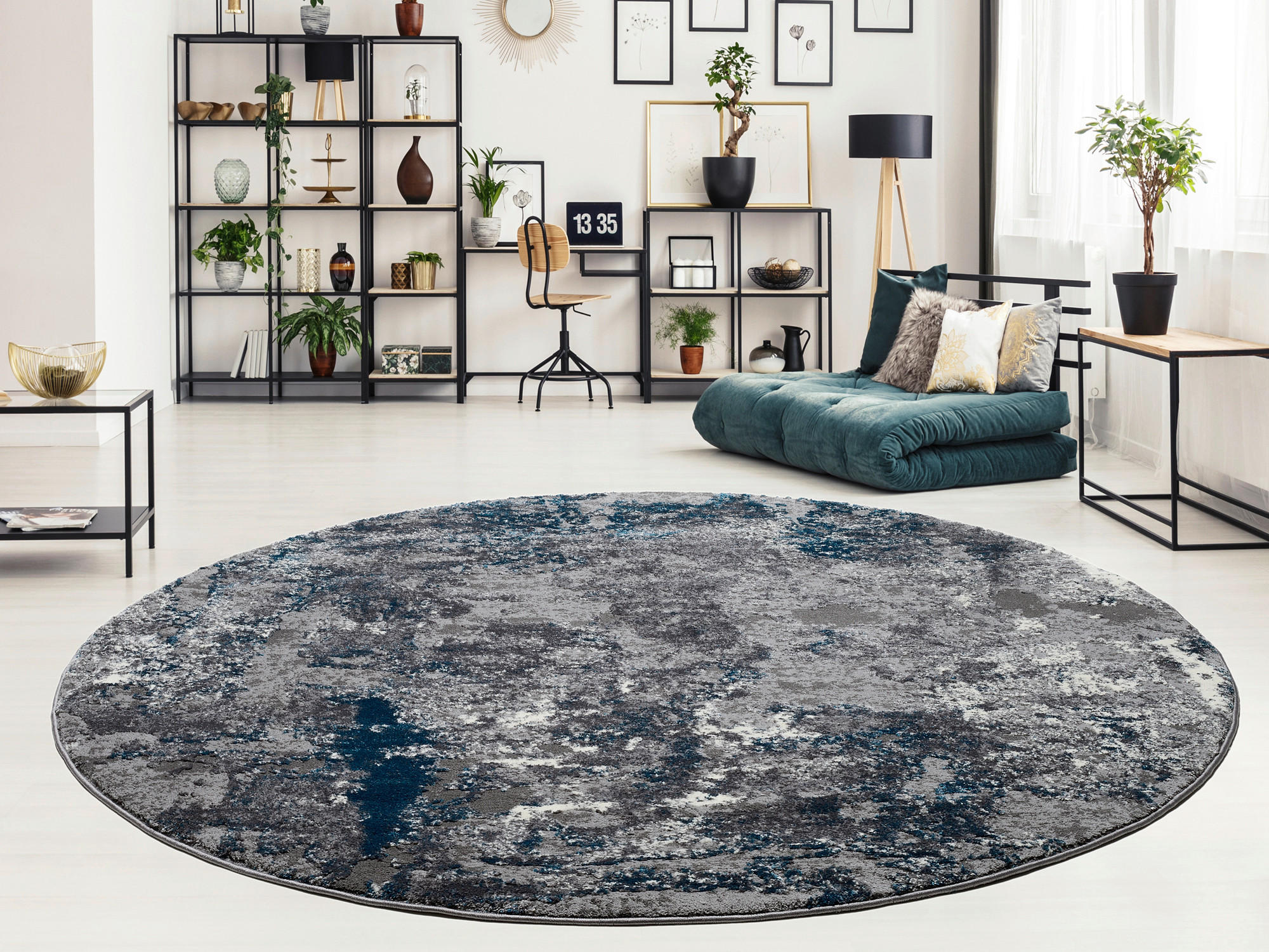 VINTAGE-TEPPICH 200 cm Timeline Quantum Grau, Petrol  - Petrol/Grau, Design, Textil (200cm) - Novel