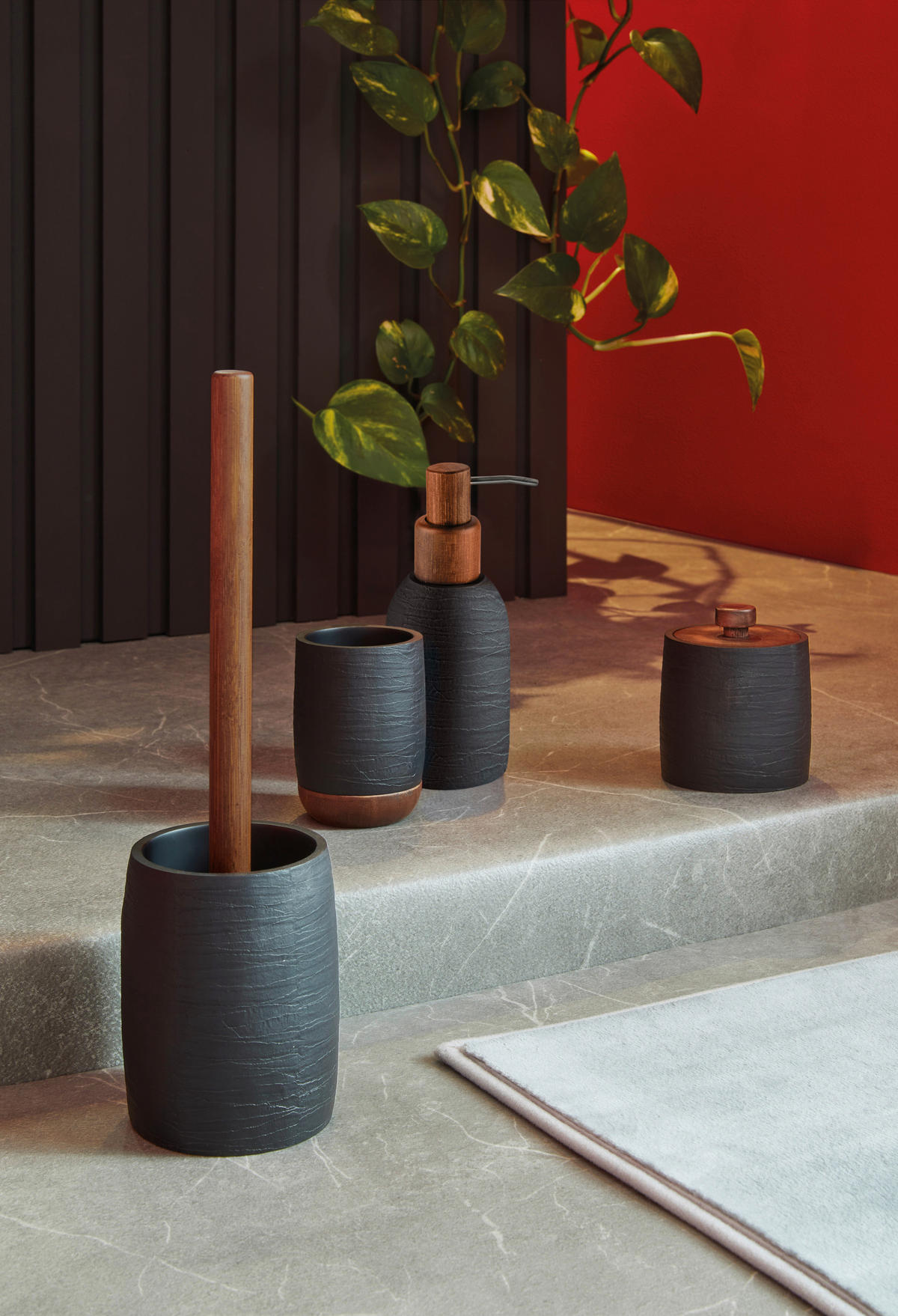 FOGKEFETARTÓ POHÁR műanyag  - fekete, Basics, műanyag (7.5/9.0cm) - Kleine Wolke