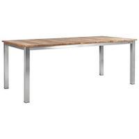 GARTENTISCH 200/100/76 cm Holz, Metall rechteckig  - Edelstahlfarben/Naturfarben, LIFESTYLE, Holz/Metall (200/100/76cm) - Amatio