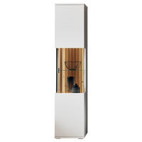 VITRINE Weiss, Eiche Artisan  45/208/37,4 cm  - Weiss/Anthrazit, Design, Glas/Holzwerkstoff (45/208/37,4cm) - Stylife
