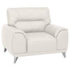 FERNSEHSESSEL in Lederlook Weiss  - Chromfarben/Weiss, Modern, Textil/Metall (112/92/96cm) - MID.YOU