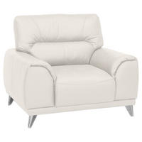 FERNSEHSESSEL in Lederlook Weiss  - Chromfarben/Weiss, Modern, Textil/Metall (112/92/96cm) - MID.YOU
