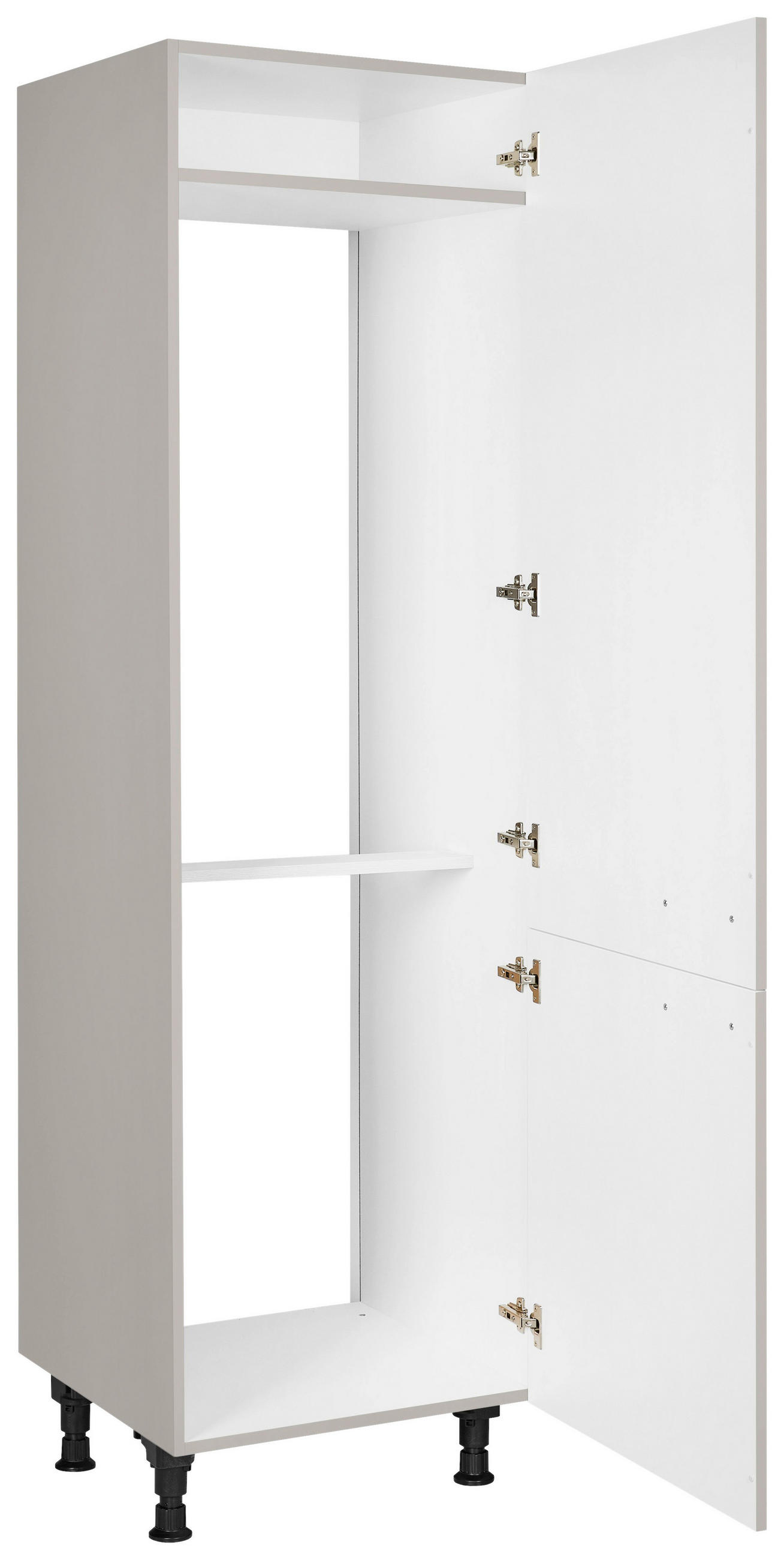 GERÄTEUMBAUSCHRANK 60/216,6/58 cm  in Grau  - Edelstahlfarben/Grau, MODERN, Holzwerkstoff/Metall (60/216,6/58cm) - Nobilia