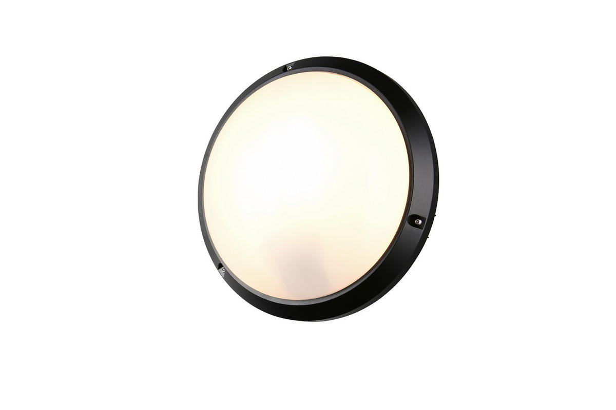 AUßENWANDLEUCHTE Ambato 27/9.5 cm  - Schwarz/Weiß, Design, Kunststoff (27/9.5cm)