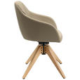 ARMLEHNSTUHL  in Echtleder pigmentiert  - Eichefarben/Beige, Design, Leder/Holz (58/82,5-85,2/60cm) - Johann Jakob