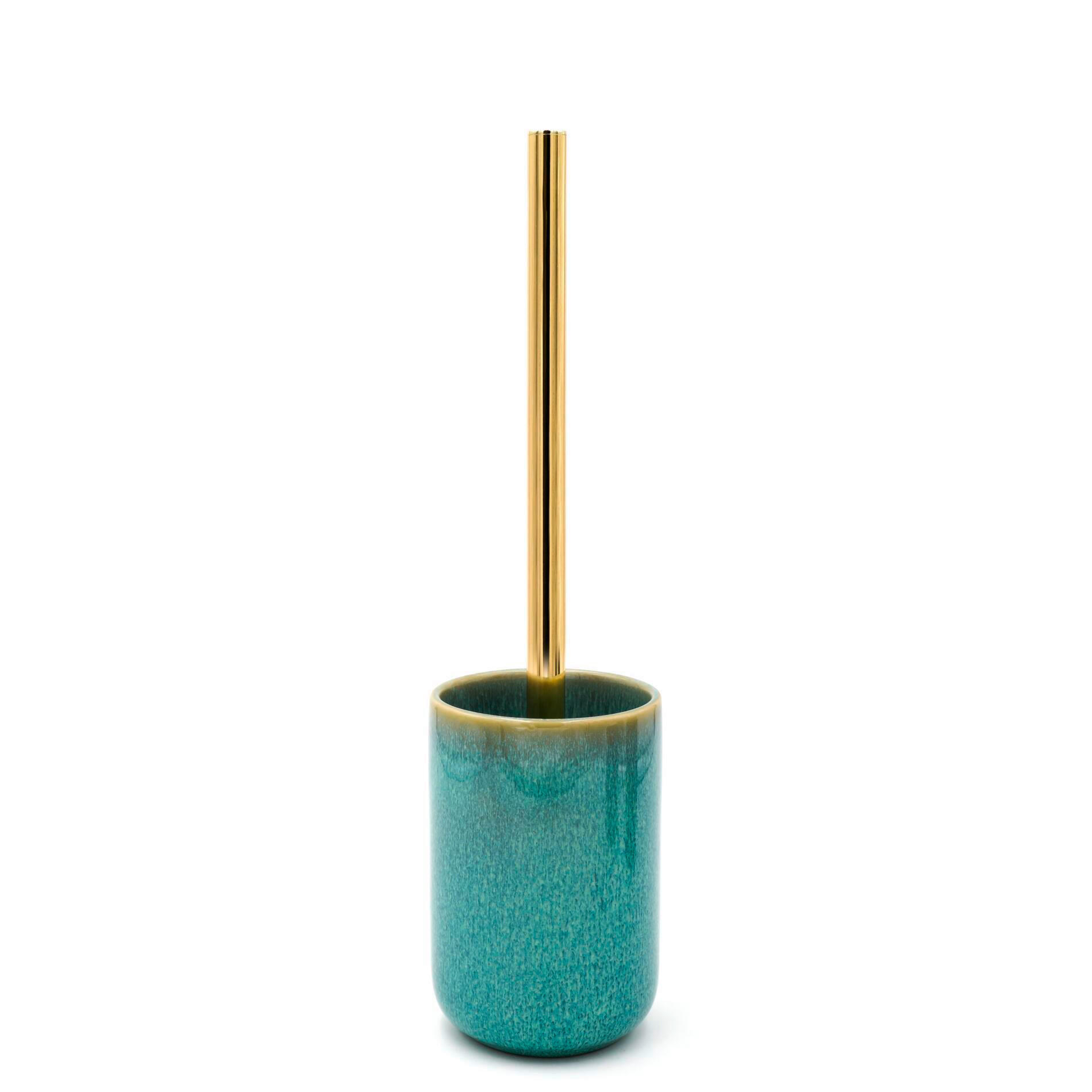WC ŠTĚTKA - barvy zlata, Basics, kov/plast (9,5/37/9,5cm) - Sadena