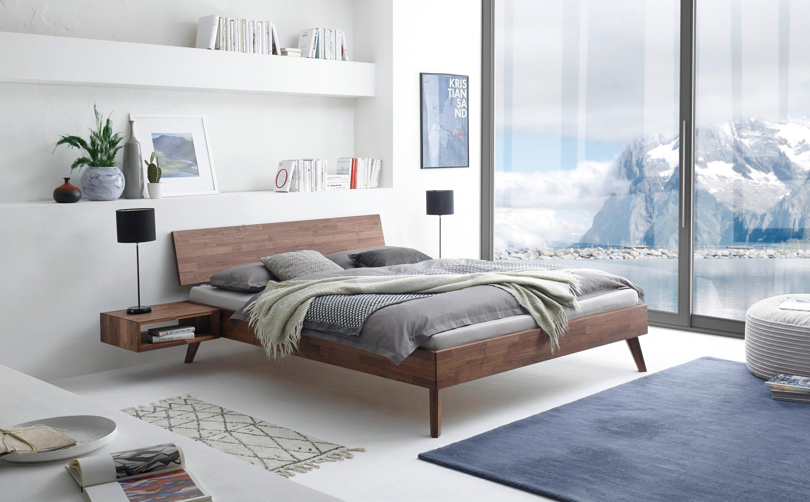BETT 100/200 cm  in Nussbaumfarben  - Nussbaumfarben, Natur, Holz (100/200cm) - Hasena