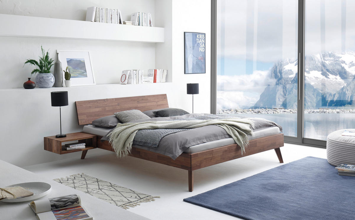 BETT 120/200 cm  in Nussbaumfarben  - Nussbaumfarben, Natur, Holz (120/200cm) - Hasena