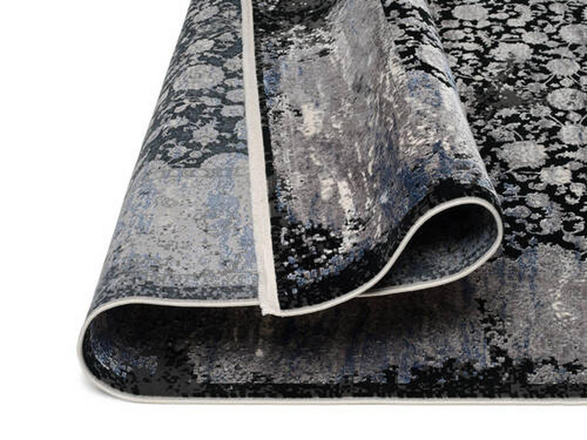 WEBTEPPICH 67/130 cm Colorado Flower Grau, Schwarz, Hellgrau, Dunkelgrau  - Dunkelgrau/Hellgrau, Design, Textil (67/130cm) - Musterring