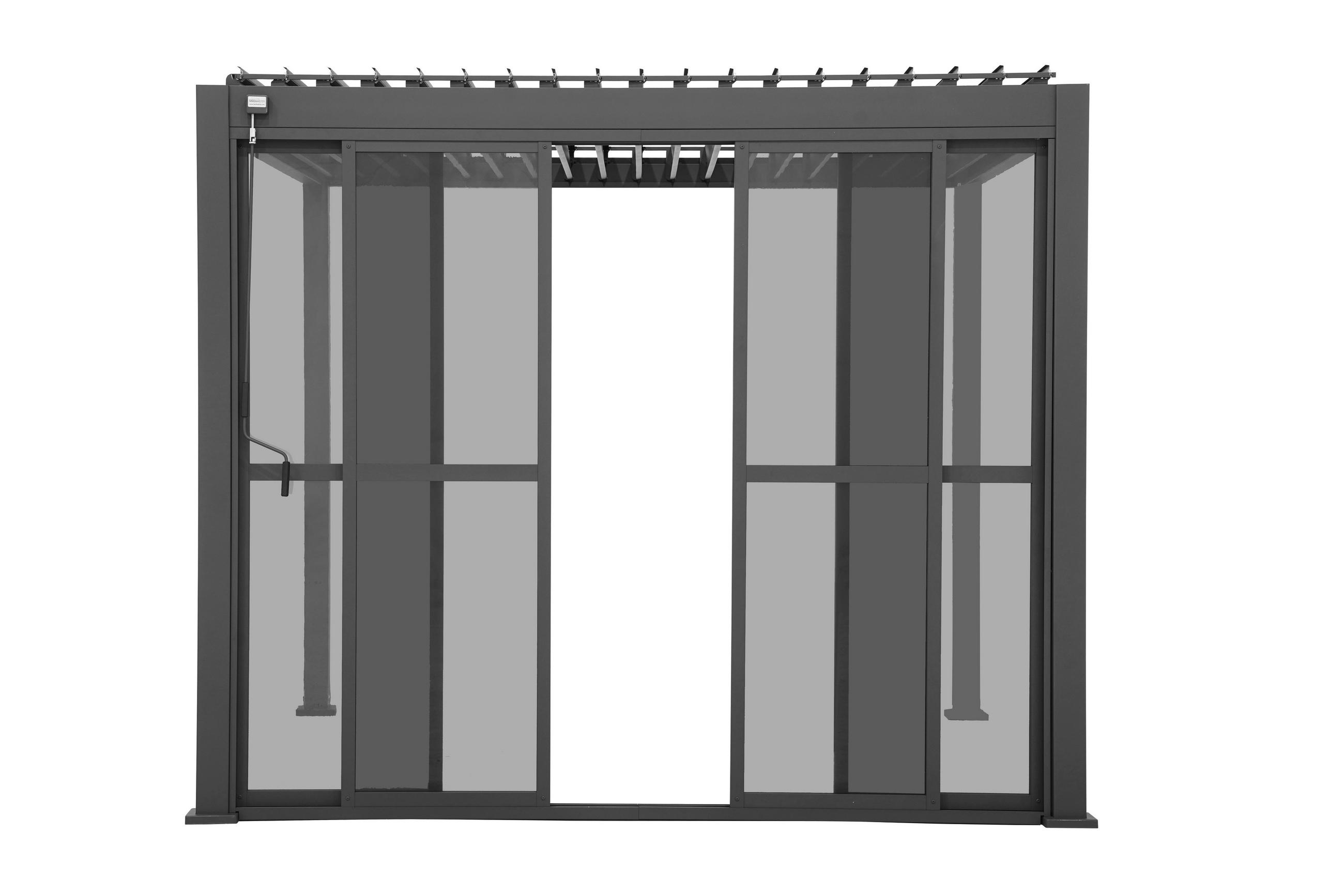 Thumbnail - Gardenson Schiebetür, Anthrazit, Metall, Kunststoff, 400 cm, Sonnen- & Sichtschutz, Pavillons & Pergolas, Pergolas