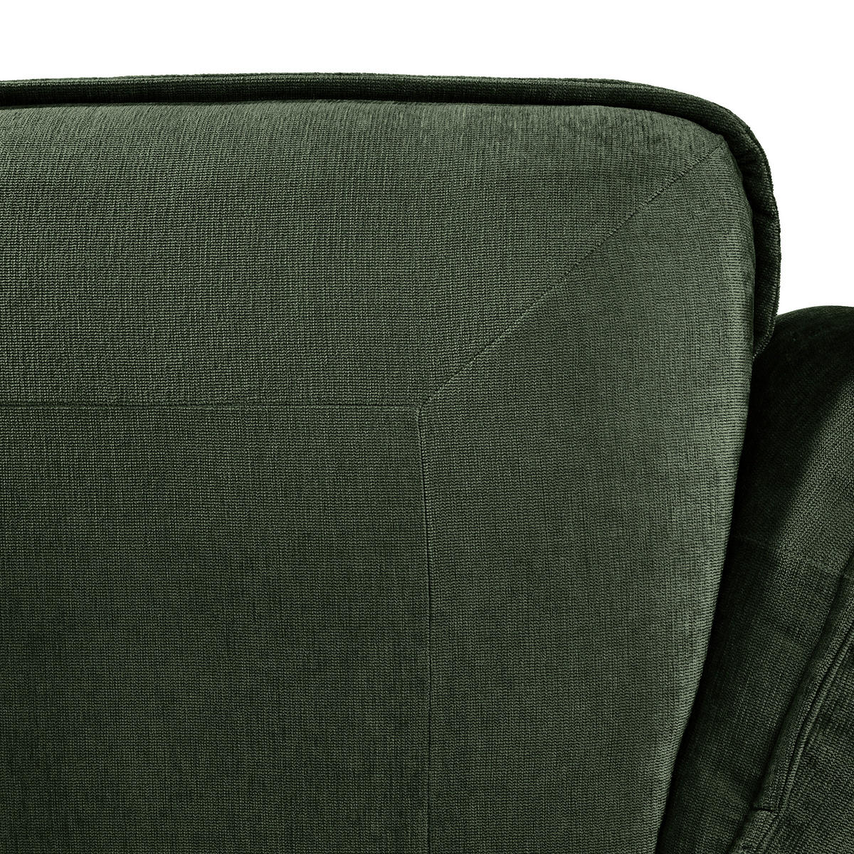 ECKSOFA in Chenille Dunkelgrün  - Dunkelgrün/Schwarz, Modern, Kunststoff/Textil (269/184cm) - Trendmanufaktur