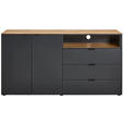 SIDEBOARD 160/82/42 cm  in Anthrazit, Eichefarben  - Eichefarben/Anthrazit, LIFESTYLE, Glas/Holzwerkstoff (160/82/42cm) - Novel