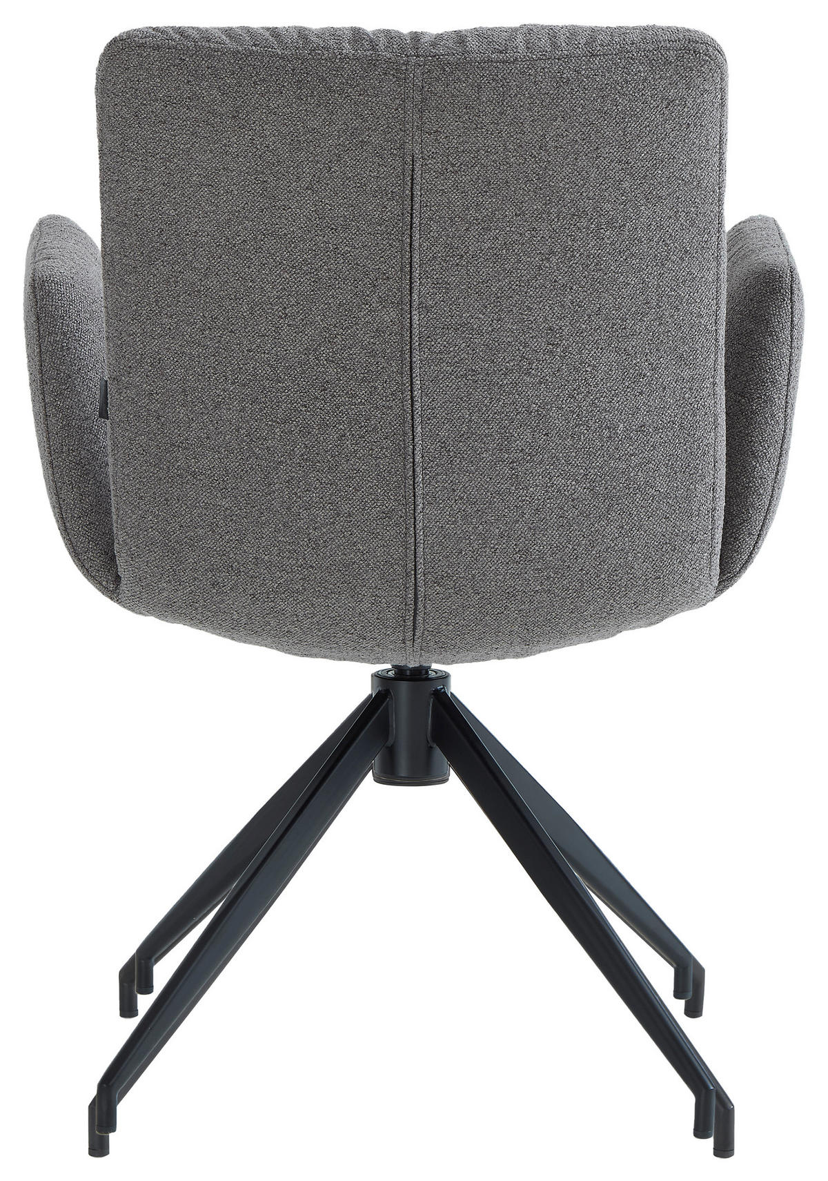 ARMLEHNSTUHL  Sitzfläche 360° drehbar Leinenoptik  Schwarz, Cappuccino  - Schwarz/Cappuccino, Design, Textil/Metall (62/86/65cm) - Dieter Knoll