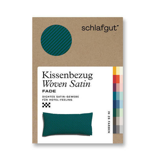 KOPFPOLSTERBEZUG WOVEN SATIN FADE 40/80 cm - Dunkelgrün/Petrol, Basics, Textil (40/80cm) - Schlafgut