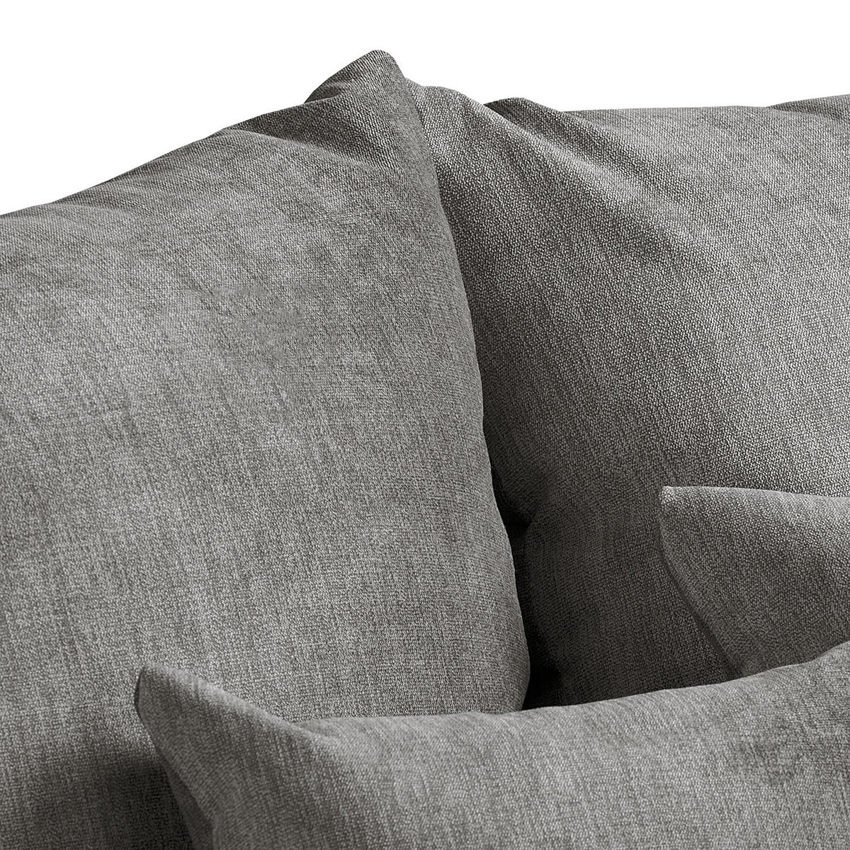 ECKSOFA Naomi Anthrazit Mikrofaser Rückenkissen  - Anthrazit/Schwarz, Design, Kunststoff/Textil (243/284cm) - P & B