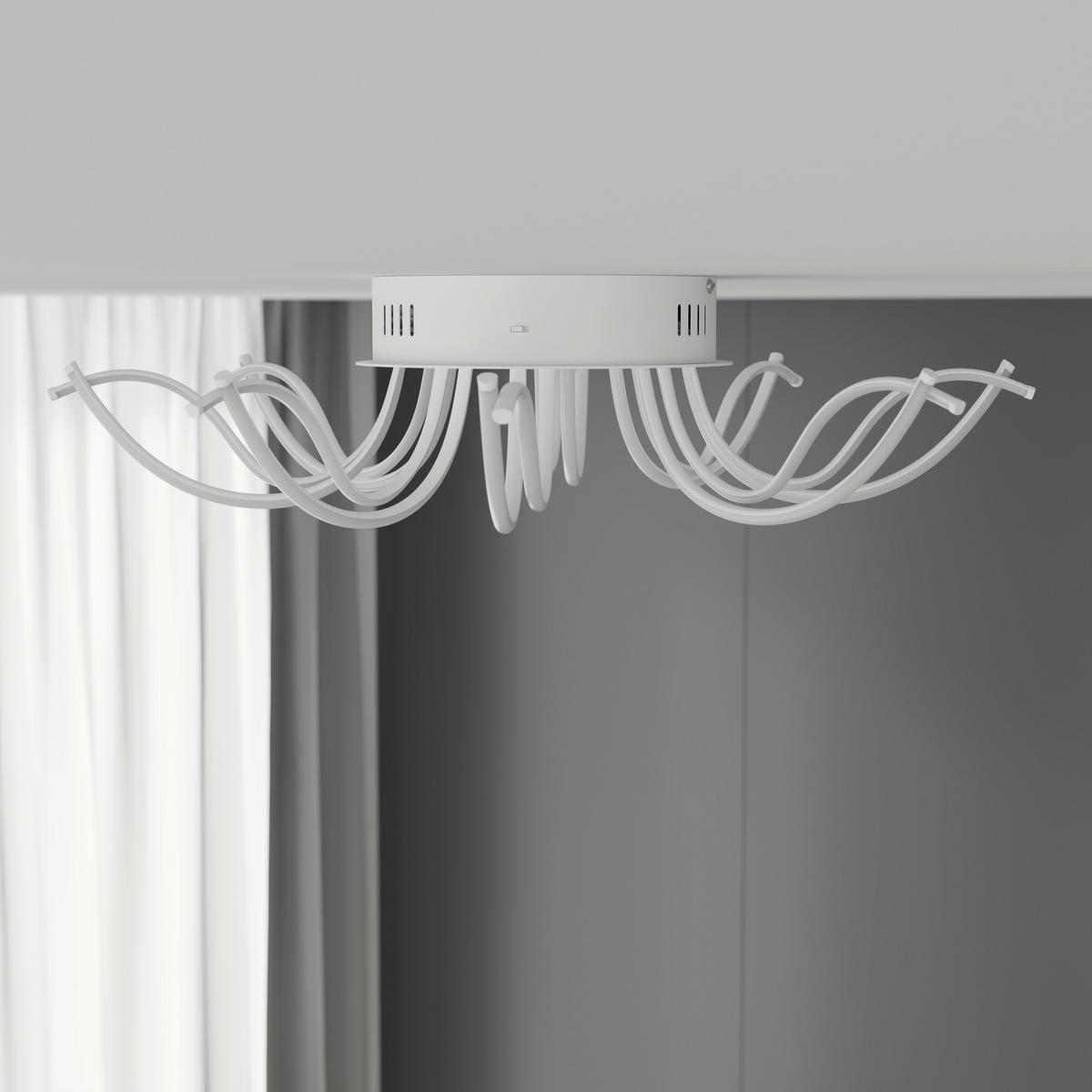 LED-DECKENLEUCHTE Dofida 58/20 cm  - Weiß, Design, Kunststoff/Metall (58/20cm) - Novel