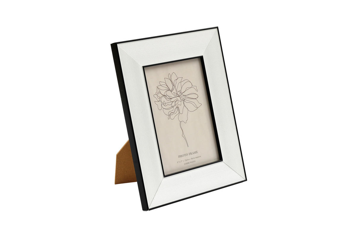 Ramă Foto  - alb/negru, Basics, materiale naturale (29/24/2,5cm)