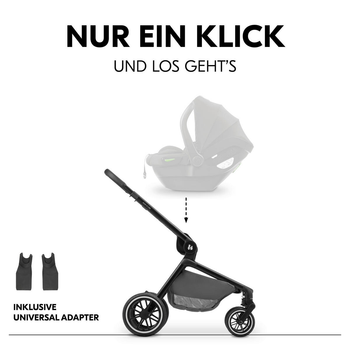 KOMBIKINDERWAGEN  Move N Care Set  Dark Grey  - Schwarz/Grau, Basics, Kunststoff/Textil (61/105/100cm) - Hauck