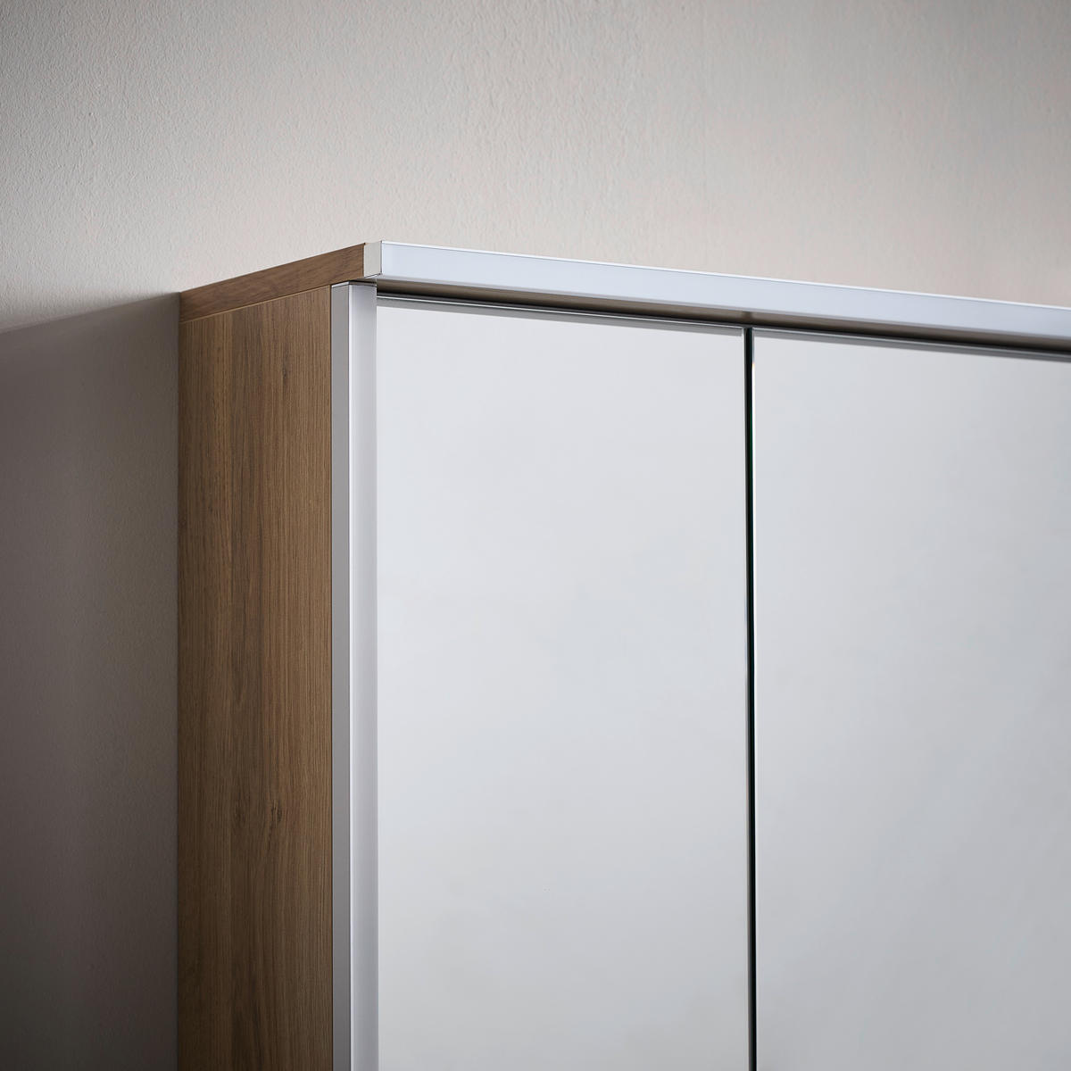SPIEGELSCHRANK 90/65,6/15 cm  - Chromfarben/Eichefarben, Design, Glas/Holzwerkstoff (90/65,6/15cm) - Dieter Knoll