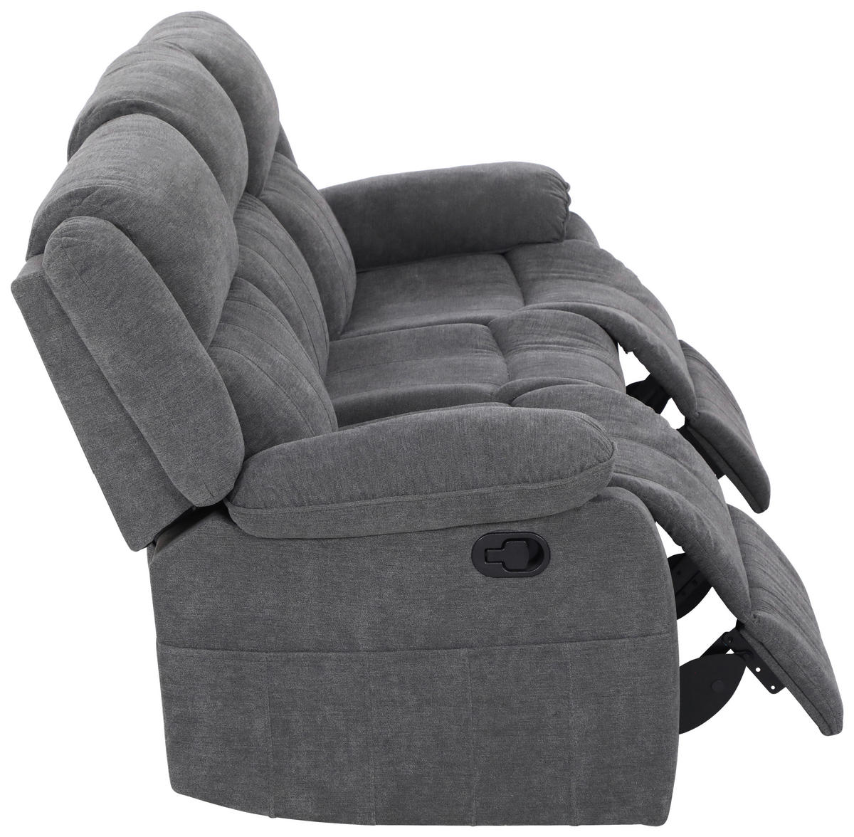 3-SITS SOFFA i vävt tyg grå  - svart/grå, Basics, textil/plast (209/101/93cm) - P & B