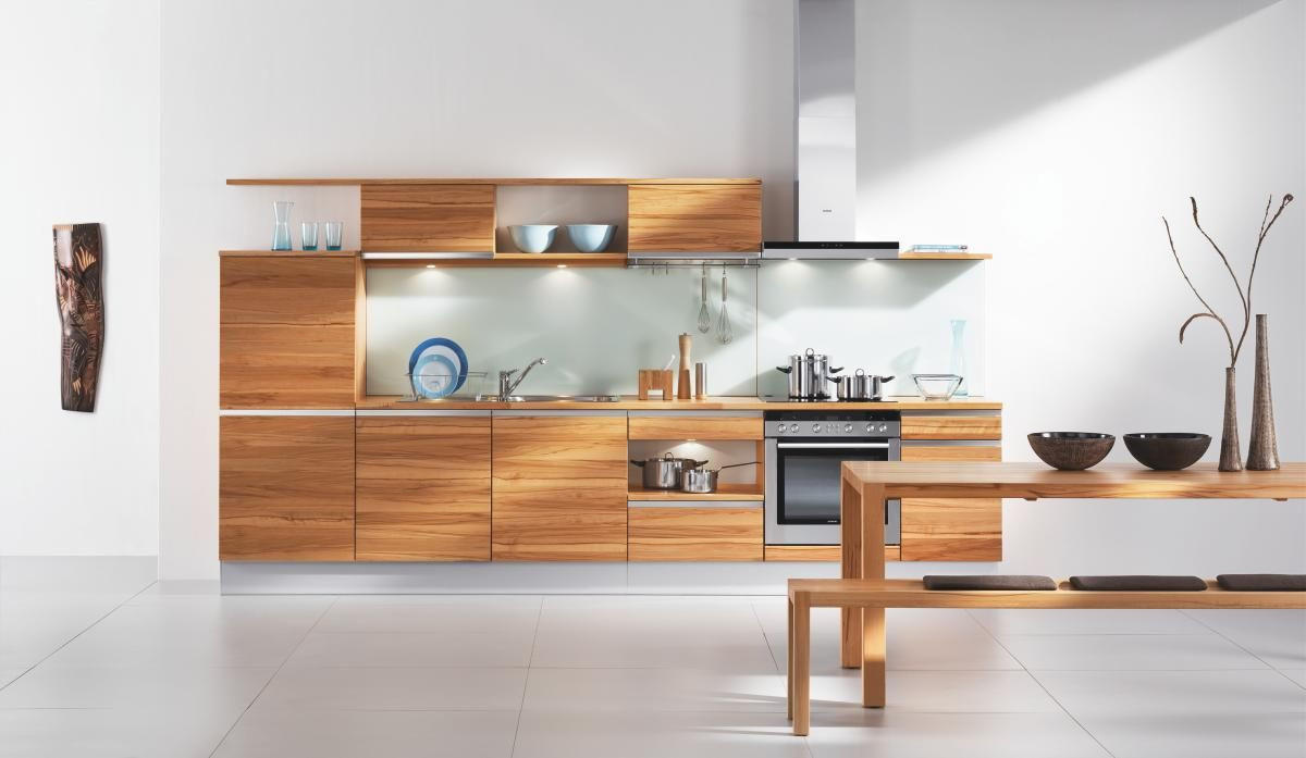 EINBAUKÜCHE L1  - Kernbuche, Design, Holz/Holzwerkstoff - Team 7