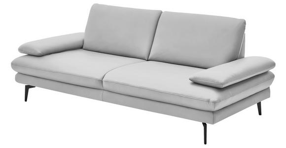 3-SITZER-SOFA in Leder Weiß - Schwarz/Weiß, Design, Leder/Metall (222/86/104cm) - Dieter Knoll