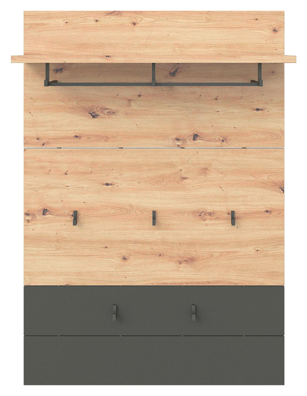 PANEL ZA ODLAGANJE KAPUTA  antracit, boja hrasta   pločasti materijal  - boja hrasta/antracit, Konvencionalno, pločasti materijal (85/126,7/28cm) - Xora