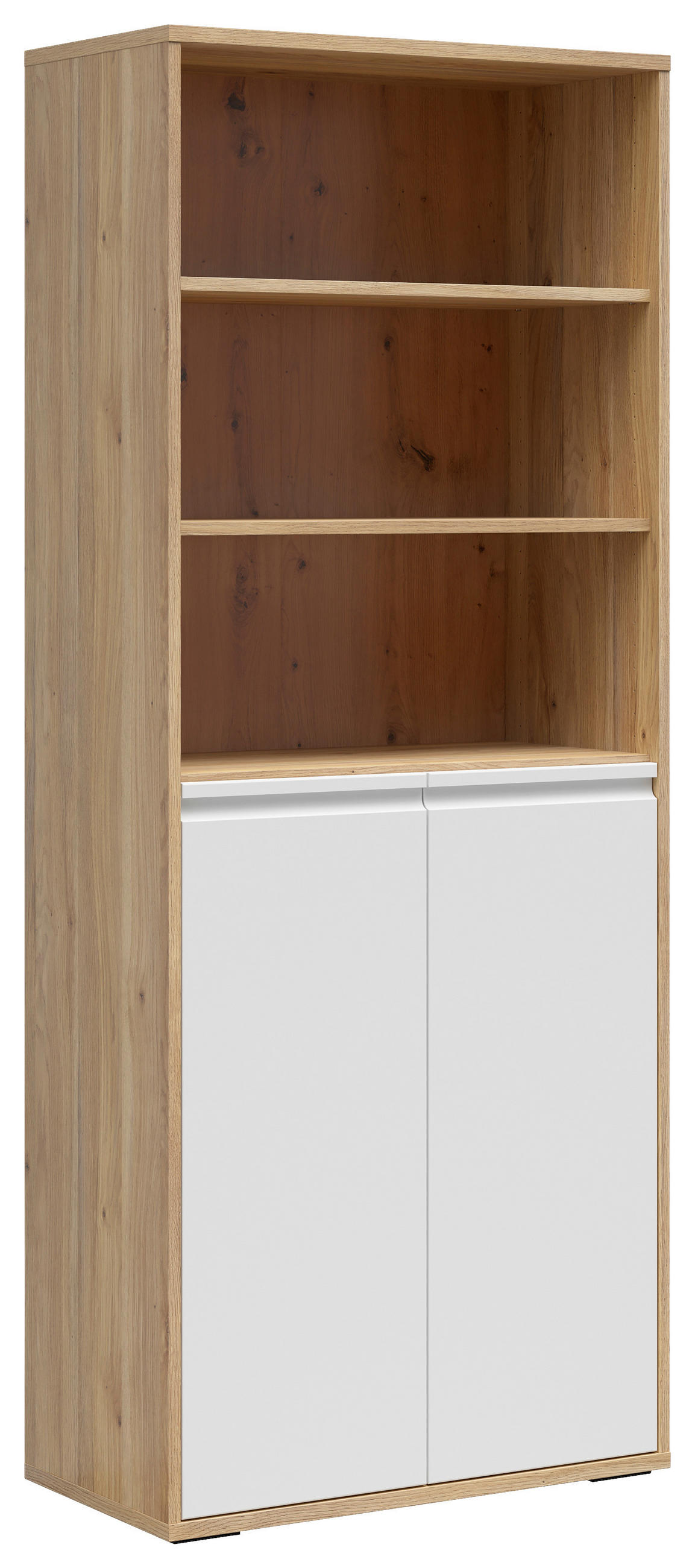 AKTENSCHRANK Weiß, Eichefarben  - Eichefarben/Weiß, KONVENTIONELL, Holzwerkstoff (80/198/41cm) - Carryhome
