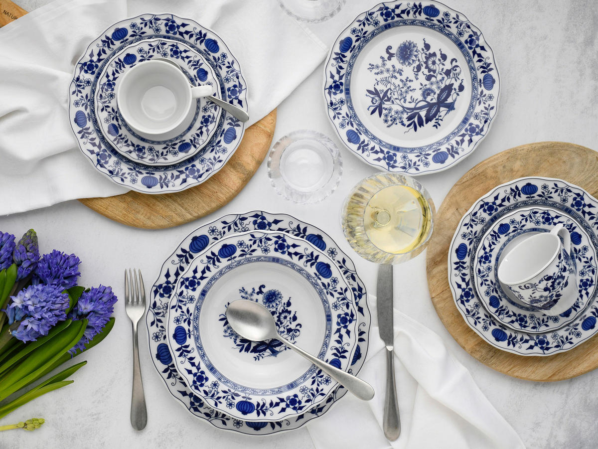 KOMBISERVICE Flora Zwiebelmuster 30-teilig  - Blau/Weiß, Design, Keramik - Creatable