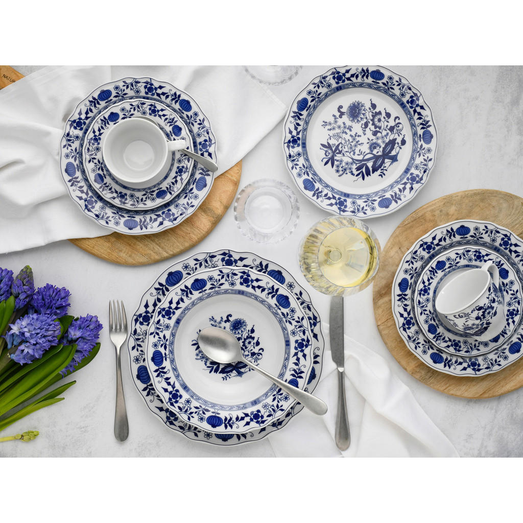 Thumbnail - Creatable Kombiservice Flora Zwiebelmuster, Blau, Weiß, Keramik, 30-teilig, 200 ml,200 ml, lebensmittelecht, stapelbar, ...