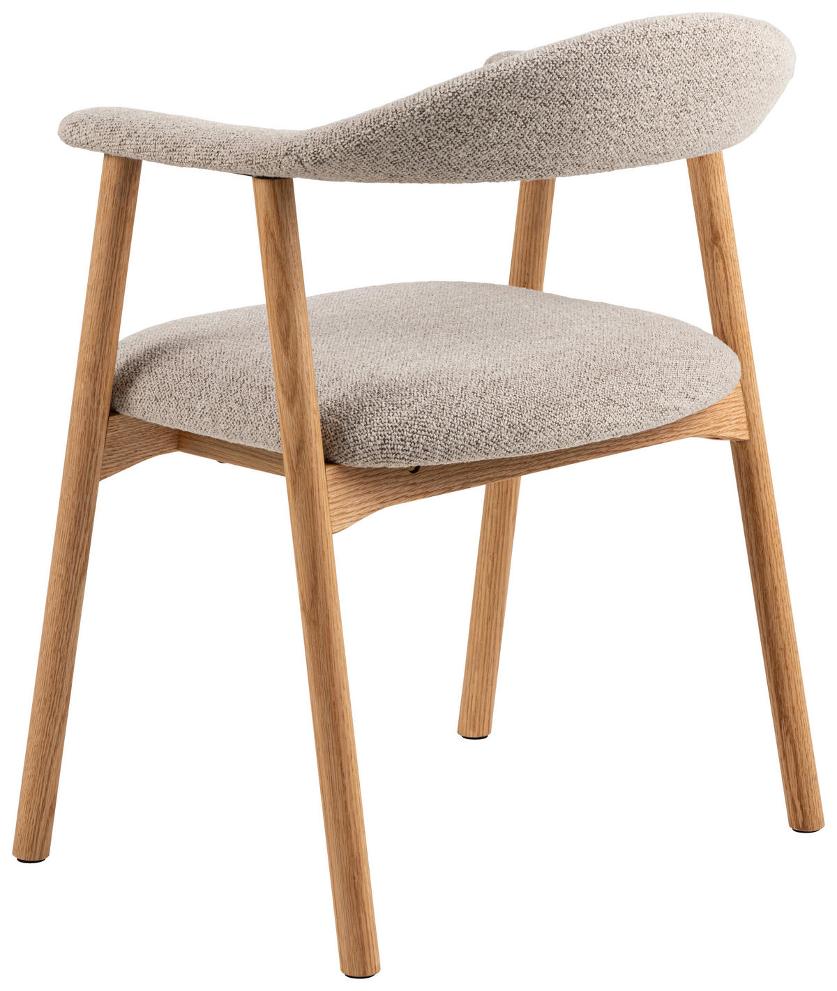 ARMLEHNSTUHL  in Bouclé  - Greige/Eichefarben, Trend, Holz/Textil (56/75,5/54cm) - MID.YOU