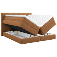 BOXSPRINGBETT 160/200 cm,  in Rostfarben, Bettkasten, Topper, H2 + H3 = mittel + fest  - Rostfarben/Schwarz, MODERN, Holz/Holzwerkstoff (160/200cm) - MID.YOU