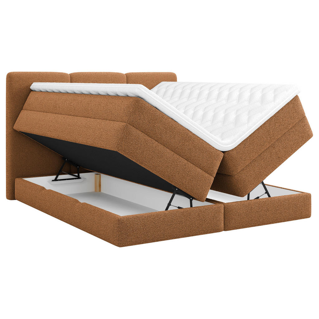 Thumbnail - Mid.you Boxspringbett, Rost, Holz, Textil, Holzwerkstoff, H2 + H3, Höhe ca. 19 cm, 160x200 cm, Bettkasten, gepolstertes ...
