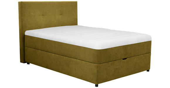 BOXBETT 100/200 cm,  in Grün, Matratze, Bettkasten, Topper, H3 = fest  - Schwarz/Grün, KONVENTIONELL, Kunststoff/Textil (100/200cm) - Carryhome