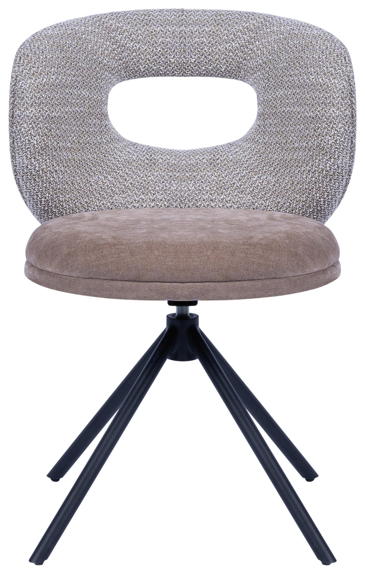 STOL  tygutbud, 360° vridbar sits vävt tyg  - gråbrun/brun, Design, metall/textil (58/80/60cm) - Novel