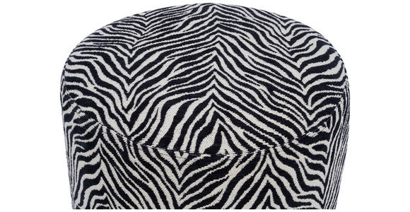 HOCKER in Holz, Metall, Textil Schwarz, Weiß  - Schwarz/Weiß, KONVENTIONELL, Holz/Textil (35/42/35cm) - Xora